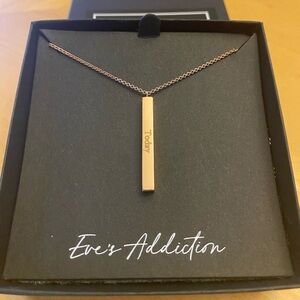 Eve’s Addiction Rose Gold Tone Vertical Bar Pendant Necklace